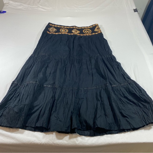 Rafaella Dresses & Skirts - Boho Rafaella Full Midi Skirt Black Beaded Festival Aline Bohemian Size …